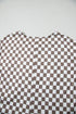 Checkered Print Buttoned Crew Neck Wide Leg Jumpsuit
